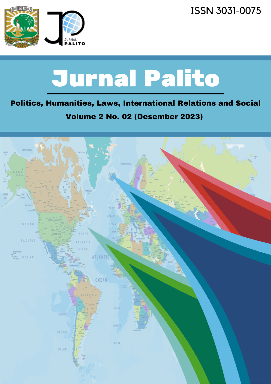 					View Vol. 3 No. 01 (2024): PALITO (Politics, Humanities, Laws, International Relations and Social) INPRESS
				